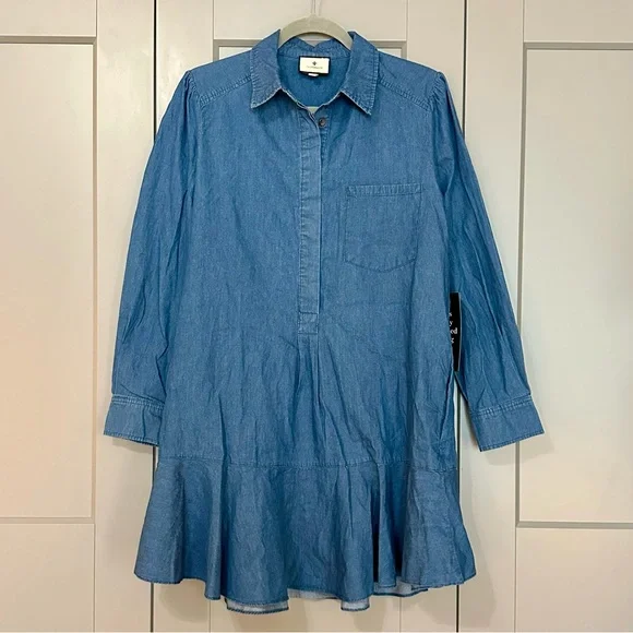 Tuckernuck Lightweight Denim Callahan Shirt Dress Cotton Blue Womens Size Medium - Picture 6 of 14